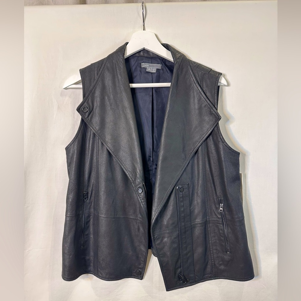Vince Leather moto Vest